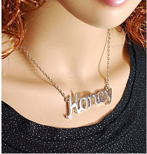 925 Sterling Silver HONEY Pendant Necklace In Box