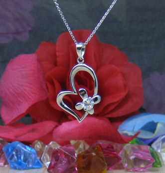 925 Sterling Silver Necklace And Zircon Pendant In Box Jewellery