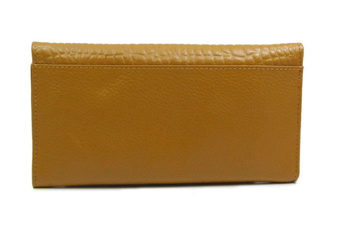 Tan Genuine Leather Ladies Womens Tri-Fold Wallet