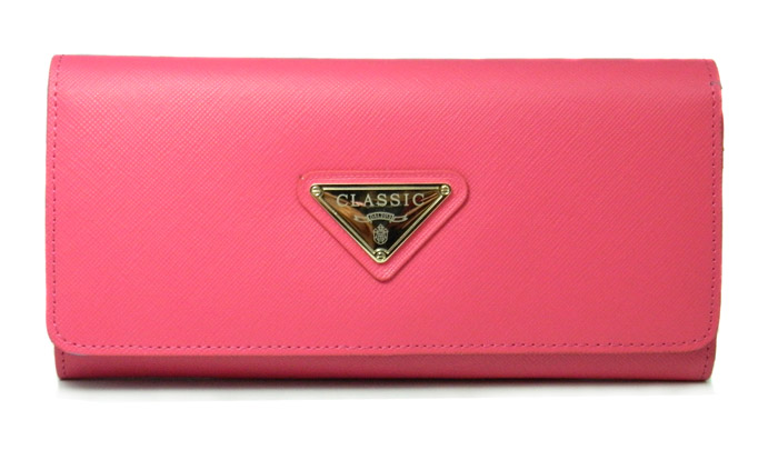 Hot pink Quality Genuine Leather Ladies Wallet IPhone Purse