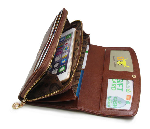 Genuine Leather Ladies Womens Wallet Purse For iPhone 6 7 8 Plus